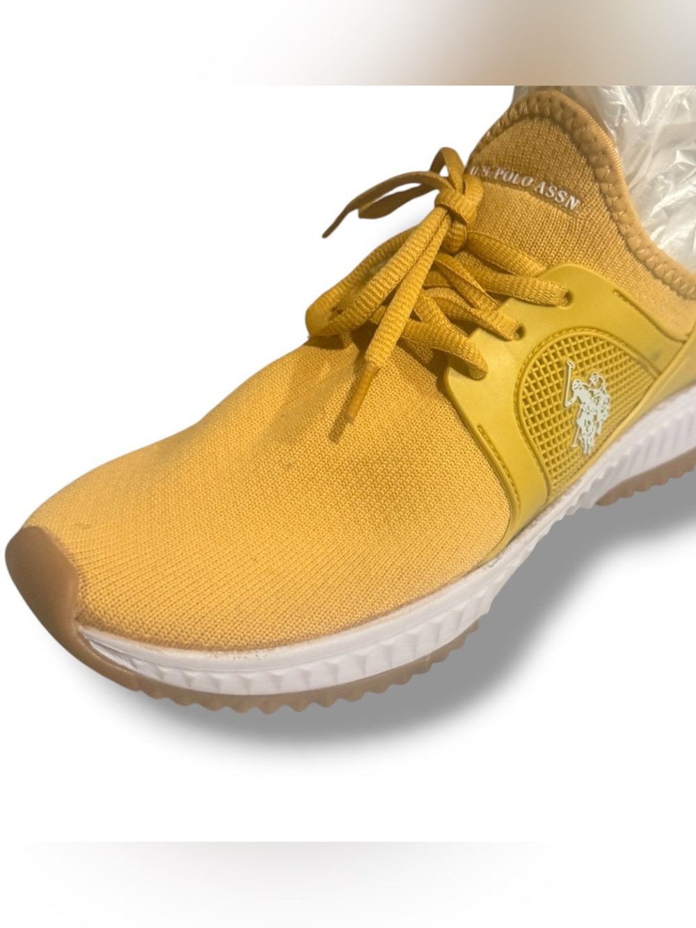 U.S. Polo Assn. Men’s Mustard Yellow Knit Lace-Up Sneaker